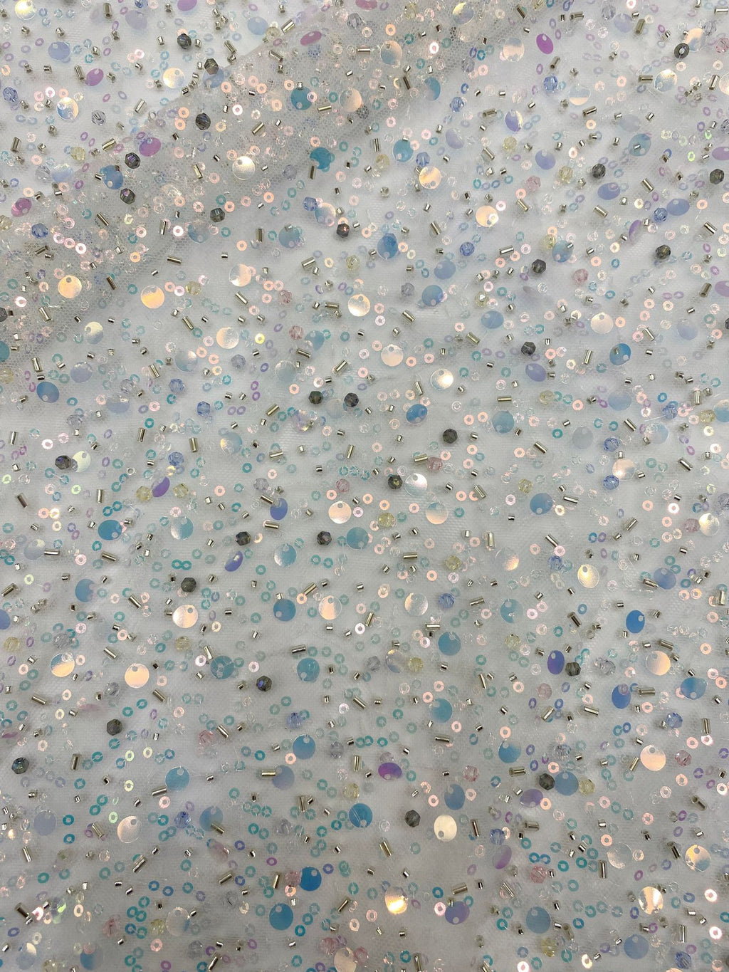 Sequin & Bugle-Bead Embroidered Bridal Fabric – Design 54111