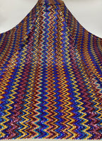Multicolor Wave Sequin Embroidered Stretch Mesh Fabric — fabric photo 2