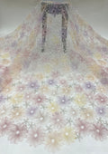 Floral Print Bugle Bead & Sequin Dress Fabric — fabric photo 6