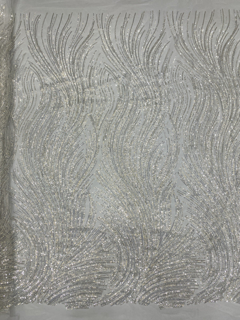 3/5 mm Sequin Embroidered Bridal Fabric – Design 72031 — fabric photo 6