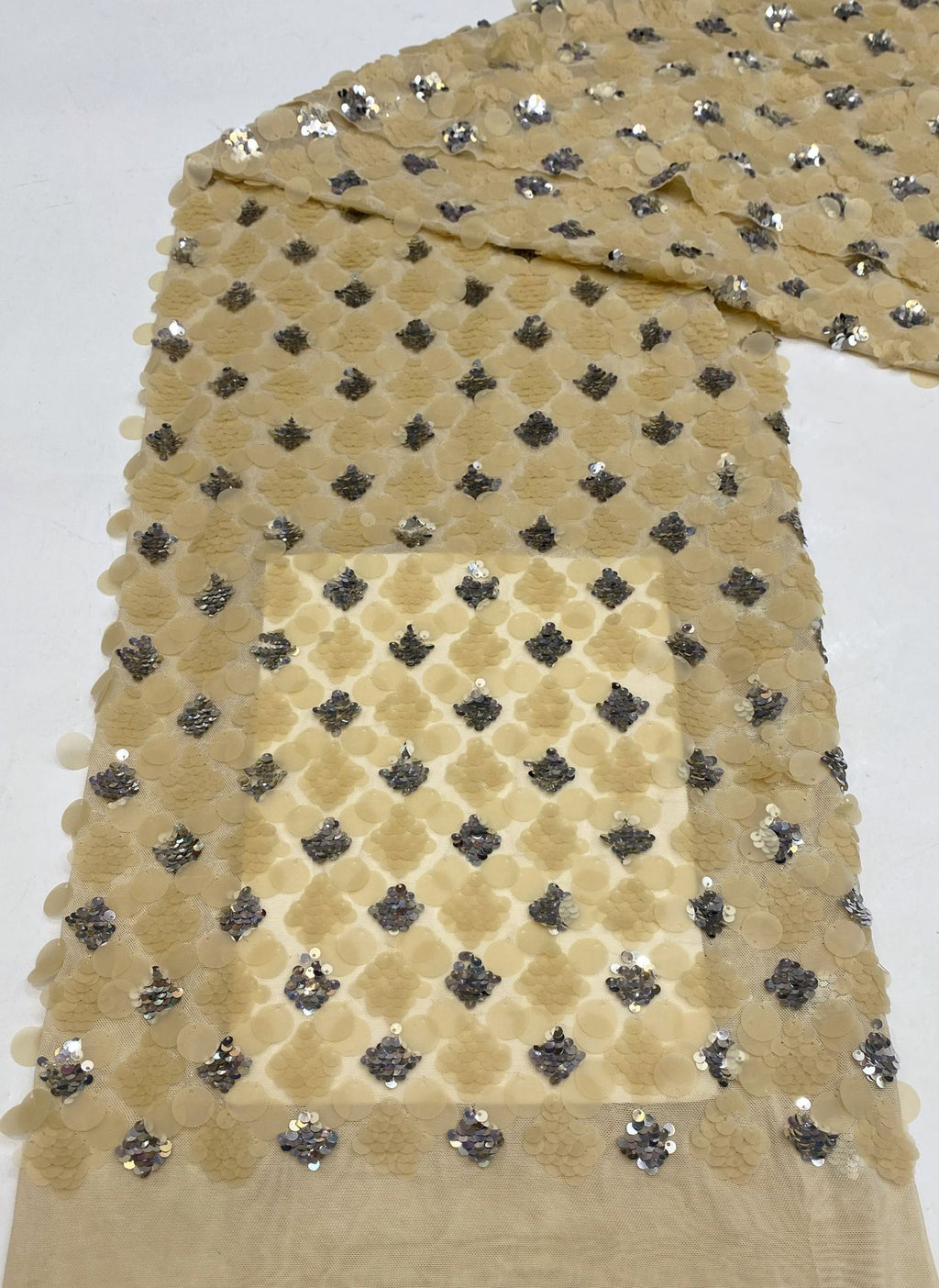5/9/18mm Sequin Embroidered Stretch Mesh — fabric photo 6