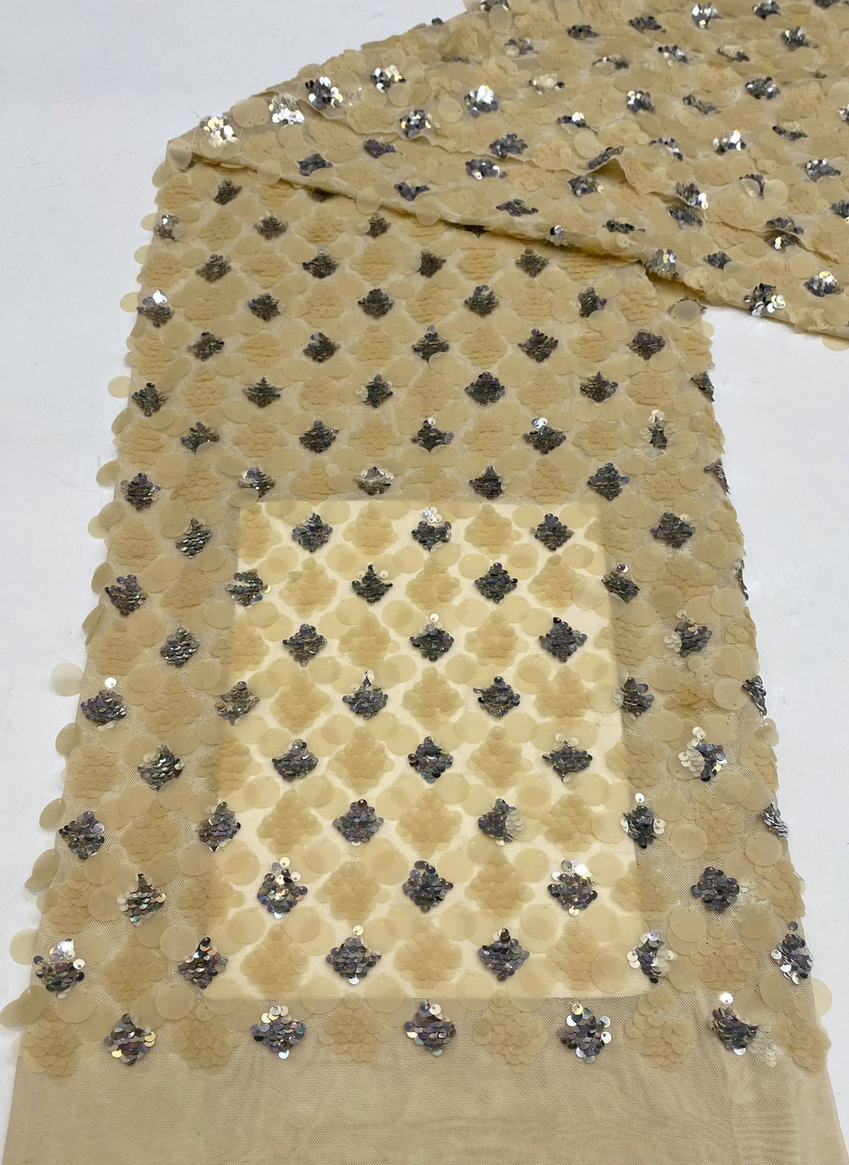 5/9/18mm Sequin Embroidered Stretch Mesh — fabric photo 6