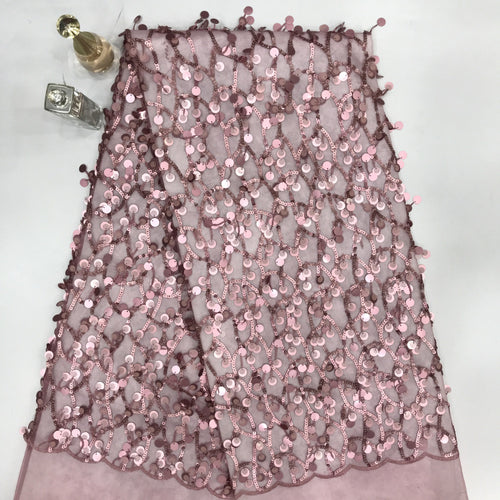 3/5/9/12 mm Sequin Embroidered Bridal Fabric