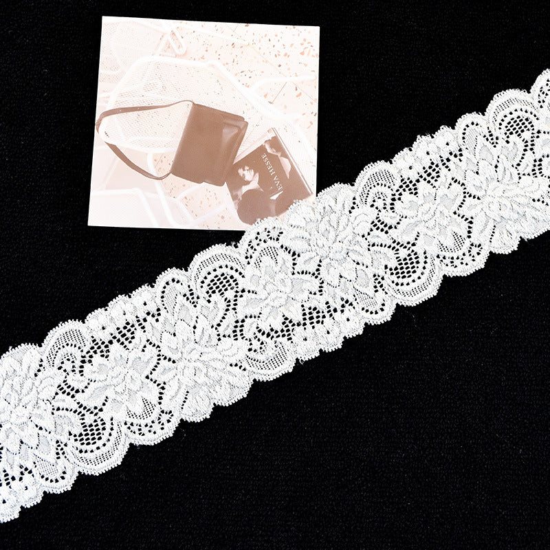 Double-Scallop Picot-Edge Stretch Nylon Lace Trim 7.5 cm — fabric photo 5