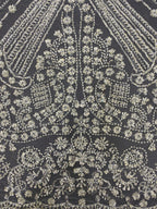 Bugle Bead & 3/4mm Crystal Sequin Bridal Fabric — fabric photo 3