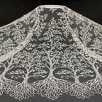 Botanical Sequin & Bugle-Bead Embroidered Bridal Fabric – Design 11647