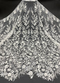 Bugle Beaded Sequin Wedding Lace Fabric — fabric photo 6