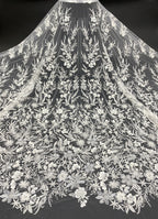 Bugle Beaded Sequin Wedding Lace Fabric — fabric photo 6
