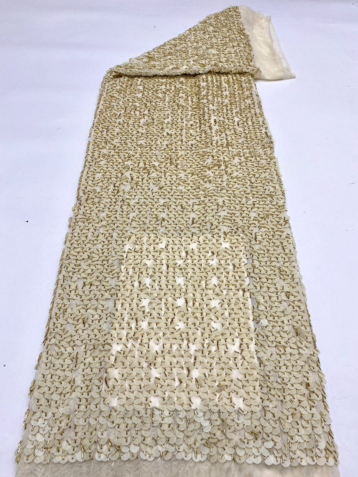 Stretch Mesh 9/12mm Rolled Sequin Fabric — fabric photo 6