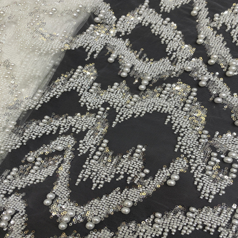 Heavy Foam Bead Sequin Dressmaking Fabric — fabric photo 3
