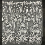 Sequin & Bugle-Bead Embroidered Bridal Fabric – Design 86687