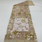 Multicolor Laminated Sequin Embroidery Fabric