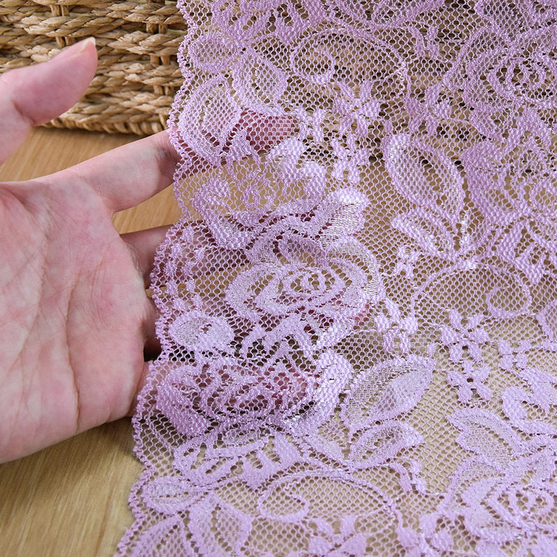Double-Scallop Picot-Edge Stretch Nylon Lace Trim 15 cm
