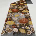 Large Floral Sequin Fabric in Apricot & Black Base — fabric photo 4