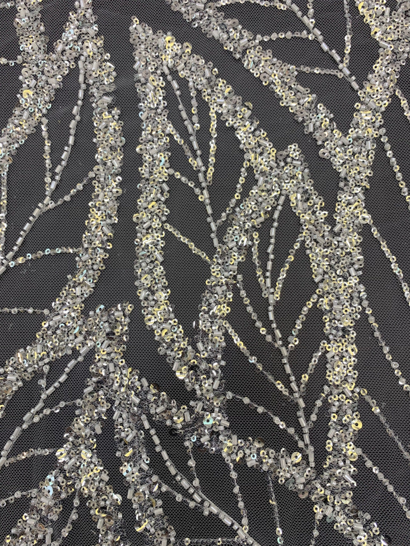 Dense Bead Embroidery & Sequin Fabric for Bridal Gowns — fabric photo 3
