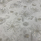 3D Sequin & Bubble-Bead Embroidered Bridal Fabric – Design 04255 — fabric photo 5