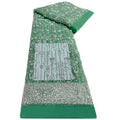 Floral Sequin & Bugle-Bead Embroidered Tulle Mesh Fabric — fabric photo 5