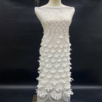 Laser Chiffon Beaded Sequin Bridal Fabric