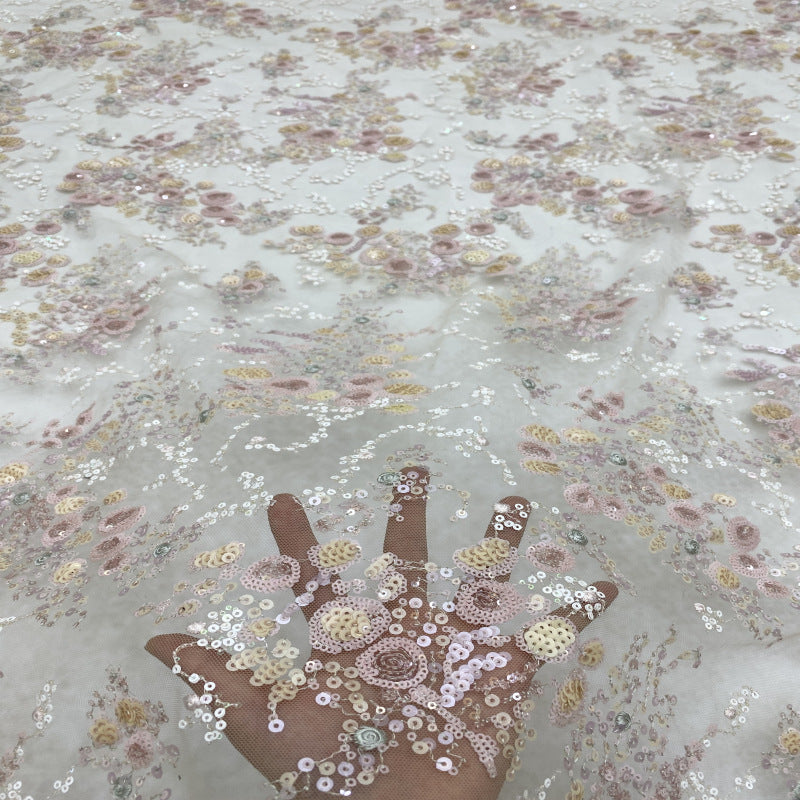 Colorful Laminated Sequin Dress Fabric — fabric photo 3