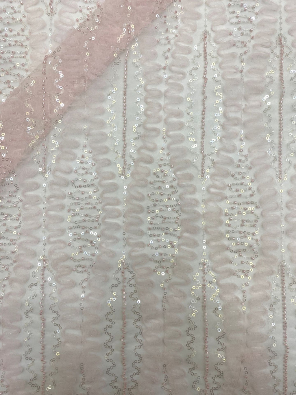 Ribbon Bead & Sequin Embroidery Fabric — fabric photo 4