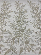 Botanical Bead & 3/5 mm Sequin Embroidered Fabric — fabric photo 3