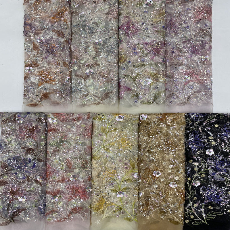 Sheer Base Rope Bead & Sequin Fabric — fabric photo 4