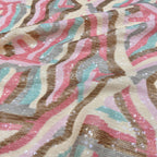 Multicolor Large Floral 3 mm Sequin Embroidered Bridal Fabric — fabric photo 3