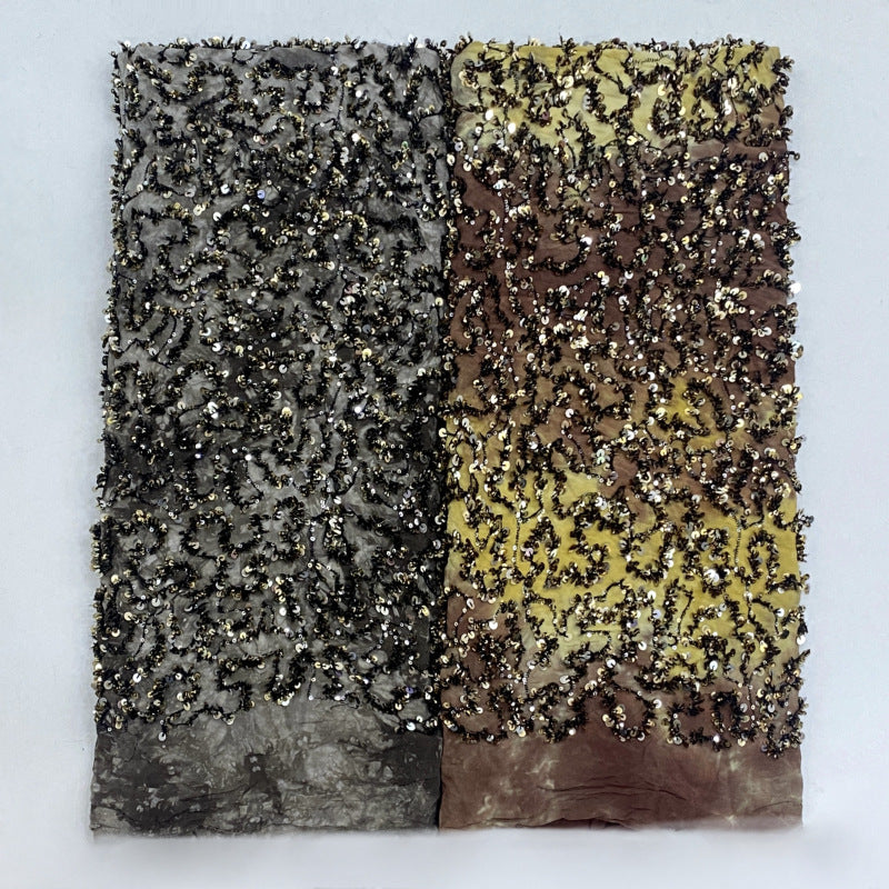 Tie-Dye Chiffon Foam Bead Sequin Embroidery Fabric — fabric photo 5