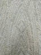 Bugle Bead & 3/5mm Sequin Embroidered Fabric — fabric photo 5