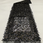 S-Curve Tassel 5mm Sequin Embroidery Fabric — fabric photo 2