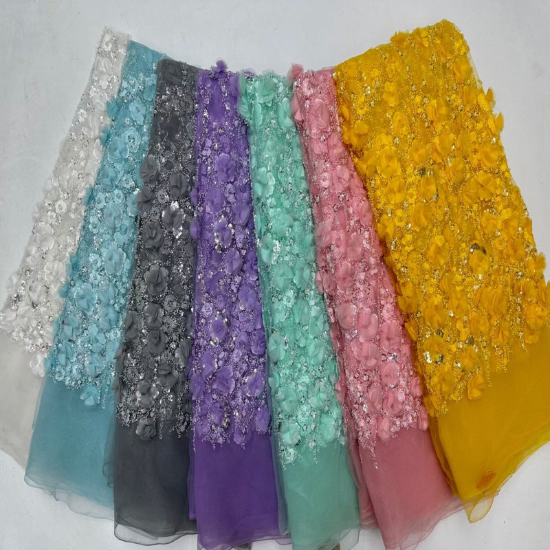 Sequin & Appliqué Bridal Fabric — fabric photo 4