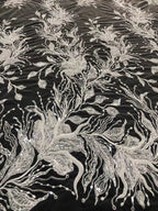 White-Core Beaded Bridal Fabric with 3/4 mm Sequins — fabric photo 6