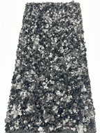 Heavy 5/7/9 mm Sequin Embroidered Bridal Fabric — fabric photo 6