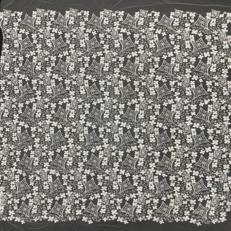 Floral Bead Rope Sequin Embroidery Fabric — fabric photo 3