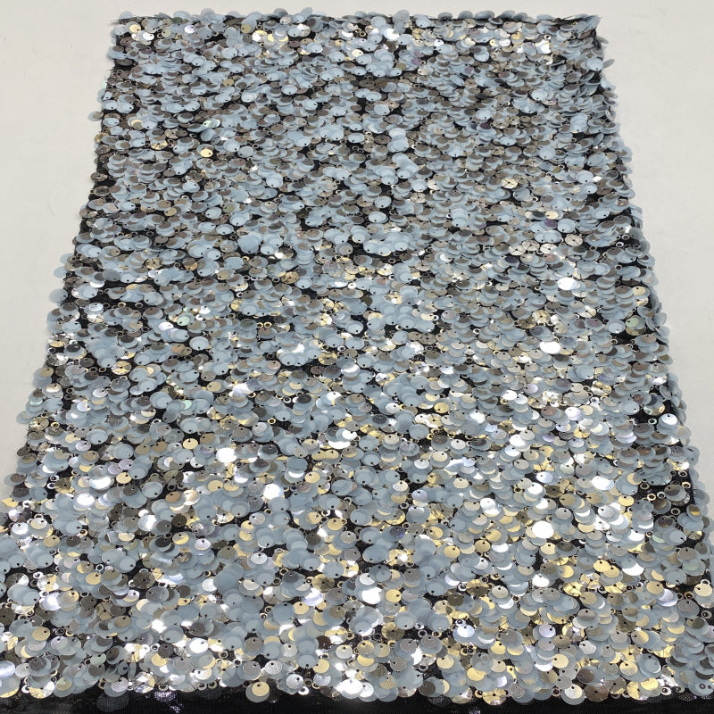 Mixed-Size Sequin Embroidery Fabric for Dresses — fabric photo 2