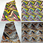 Zebra Stripe Elastic Mesh Sequin Fabric
