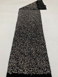 3/7 mm Sequin & Bubble-Bead Embroidered Velvet-Base Fabric — fabric photo 6
