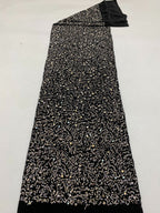 3/7 mm Sequin & Bubble-Bead Embroidered Velvet-Base Fabric — fabric photo 6