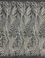 Foam Bead & Sequin Embroidered Bridal Fabric