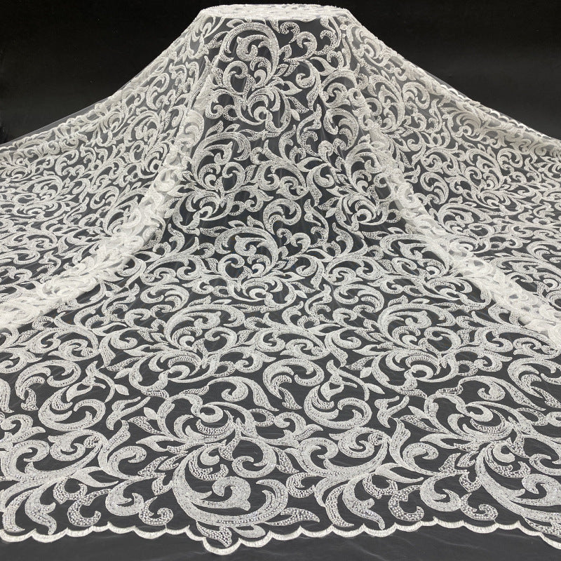 Sequin Embroidered Bridal Fabric – Design 40479