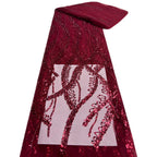 Bugle Beaded Sequin Embroidered Mesh Lace — fabric photo 5