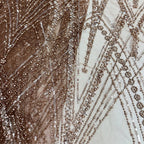 Coffee Brown Cutwork Embroidered Mesh — fabric photo 2