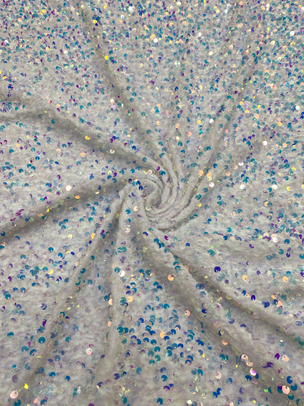 Multicolor 5 mm Sequin Embroidered Velvet-Base Fabric — fabric photo 6