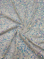 Multicolor 5 mm Sequin Embroidered Velvet-Base Fabric — fabric photo 6