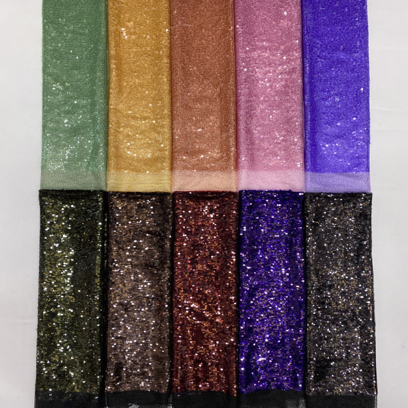 Sequin Embroidered Irregular Mesh Fabric — fabric photo 3