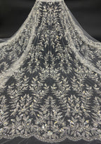 Heavy Bugle Foam Bead Crystal Sequin Fabric