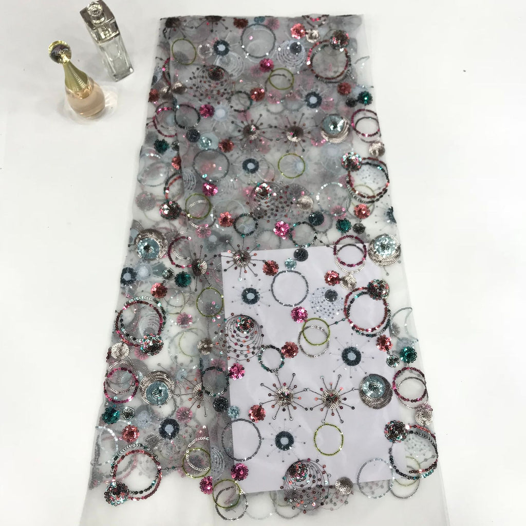 Sequin Embroidered Dressmaking Fabric — fabric photo 4