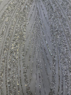 Bugle Bead & 3/5mm Crystal Sequin Fabric — fabric photo 5