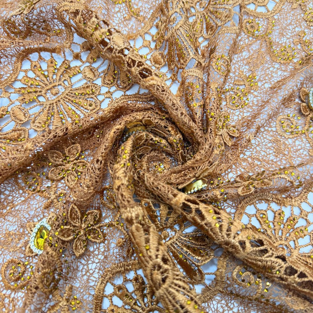 Embroidered Water-Soluble Guipure Lace Fabric – Design 04383 — fabric photo 2