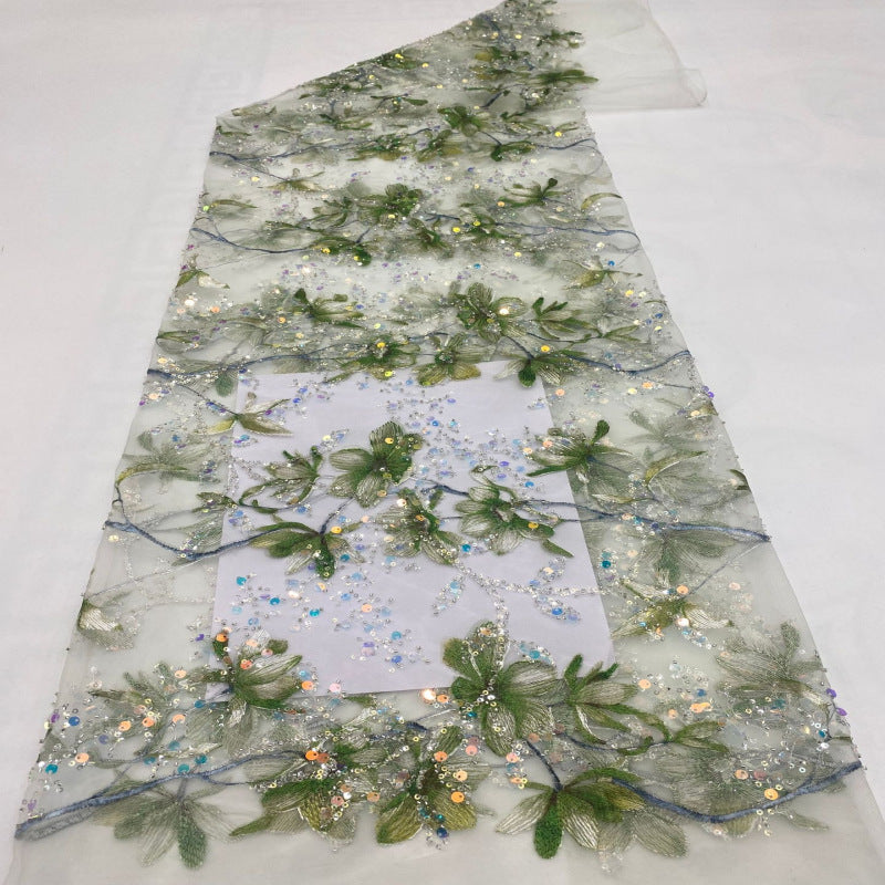 Ethnic-Style Bead Sequin Embroidery Fabric — fabric photo 3